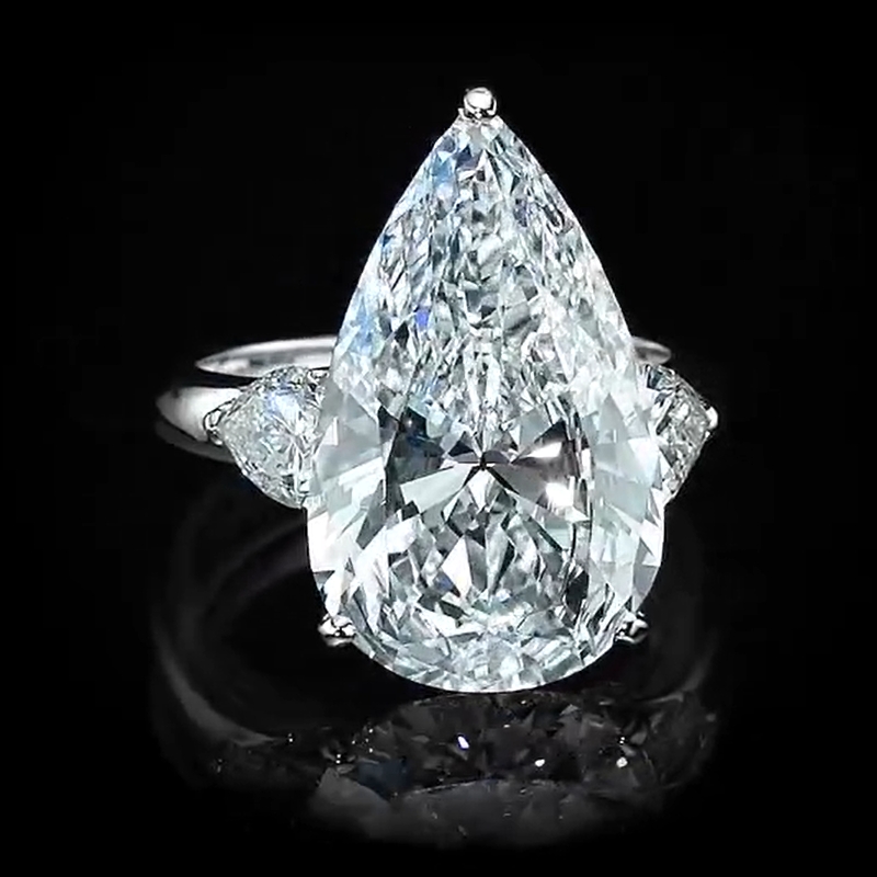 10.0 Carat  Pear Cut Diamond Engagement Ring