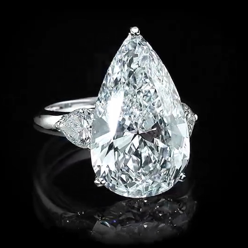 10.0 Carat  Pear Cut Diamond Engagement Ring