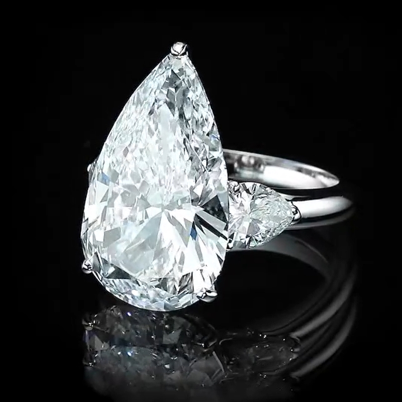 10.0 Carat  Pear Cut Diamond Engagement Ring