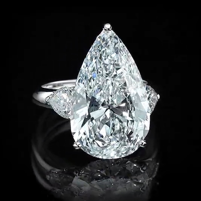 10.0 Carat  Pear Cut Diamond Engagement Ring