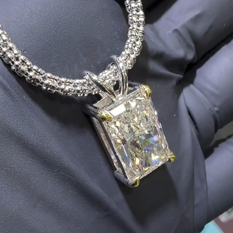 9.0 Carats Radiant Cut Diamond Pendant