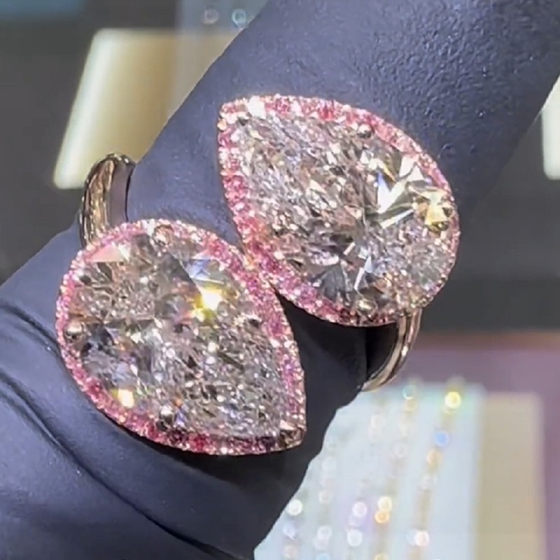 3.0 Carat Extravagant Twin Pears Engagement Ring