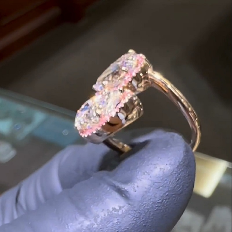 3.0 Carat Extravagant Twin Pears Engagement Ring