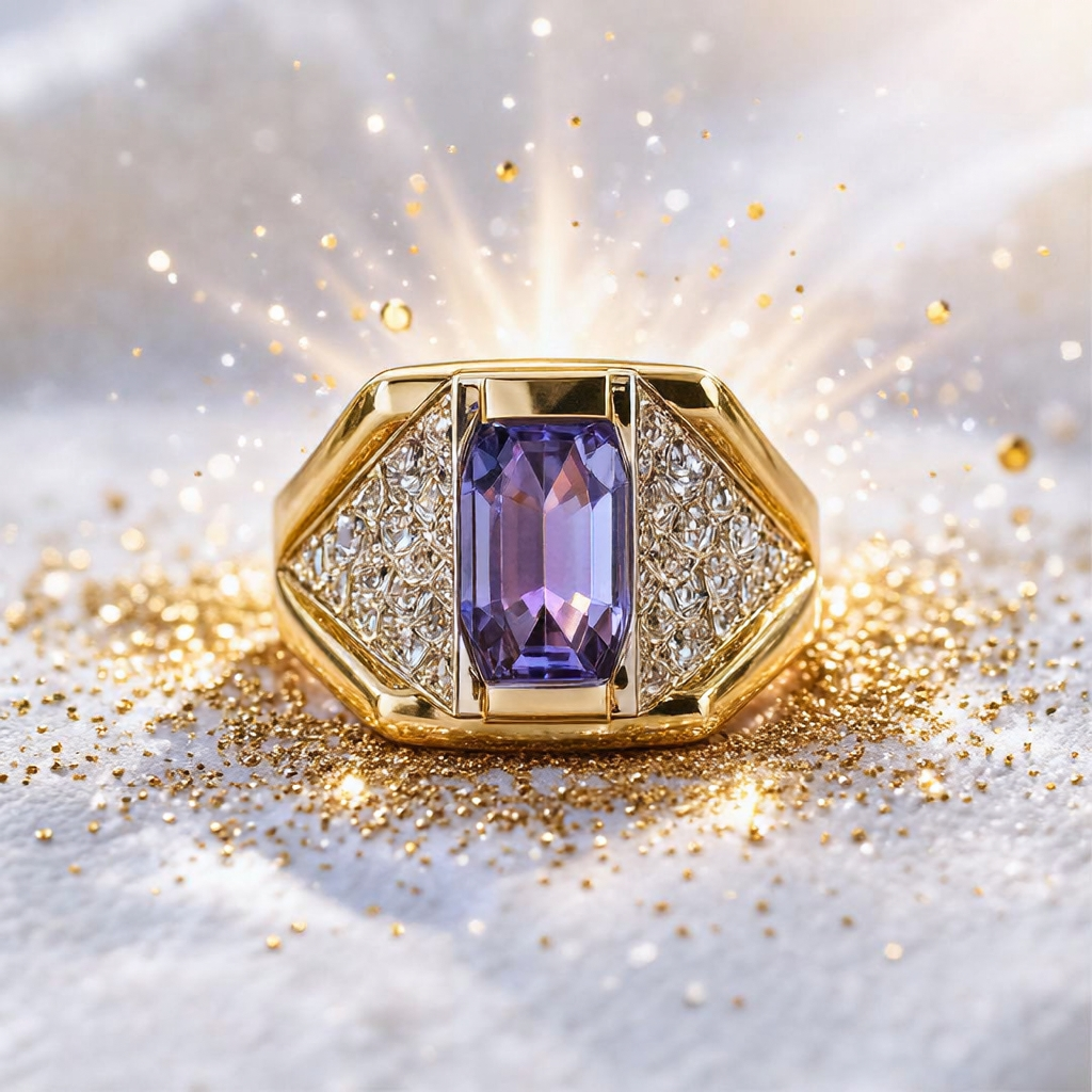 5ct Cushion Cut Amethyst Handmade Sterling Silver Plated Rose Gold Ring