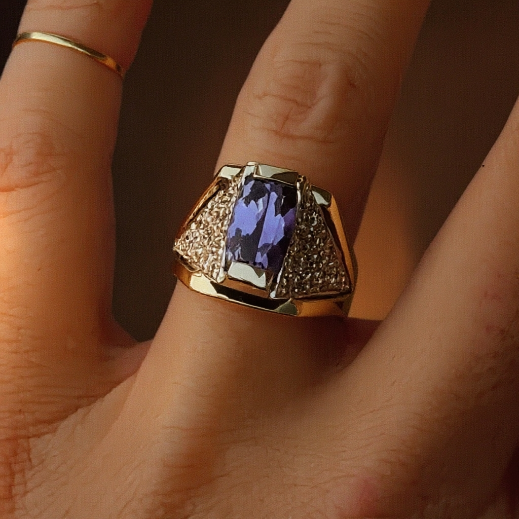 5ct Cushion Cut Amethyst Handmade Sterling Silver Plated Rose Gold Ring