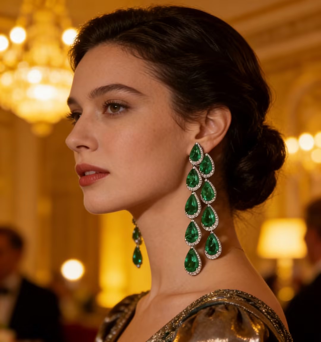 Fashion Emerald Dangle Earrings