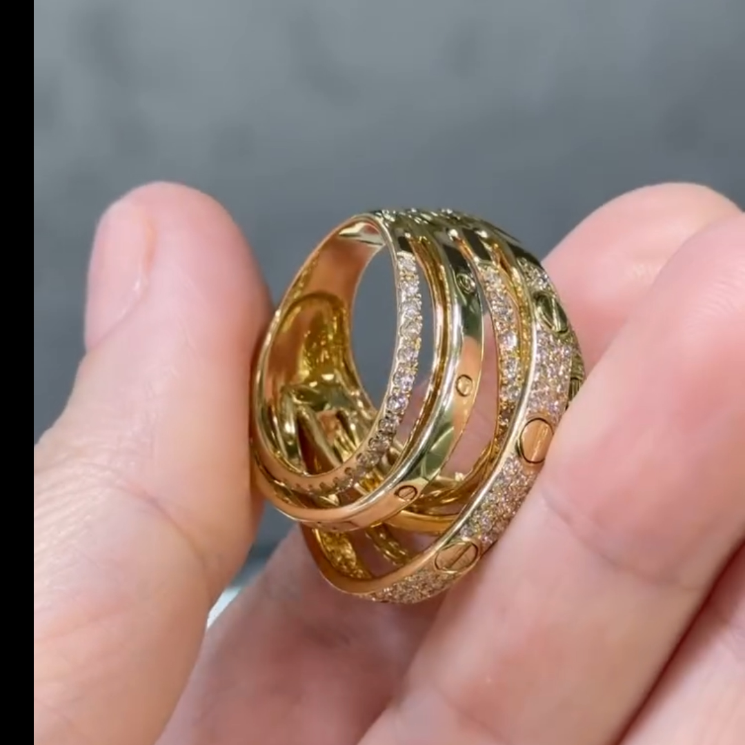 4.75ctw Bypass Design Ring in Gold Palting
