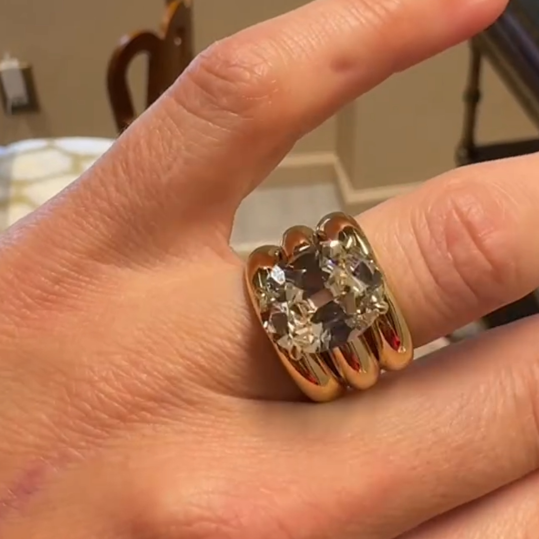 Unique 7ct Oval Cut White Stone Solitaire Ring