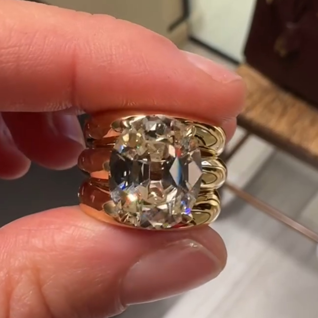 Unique 7ct Oval Cut White Stone Solitaire Ring