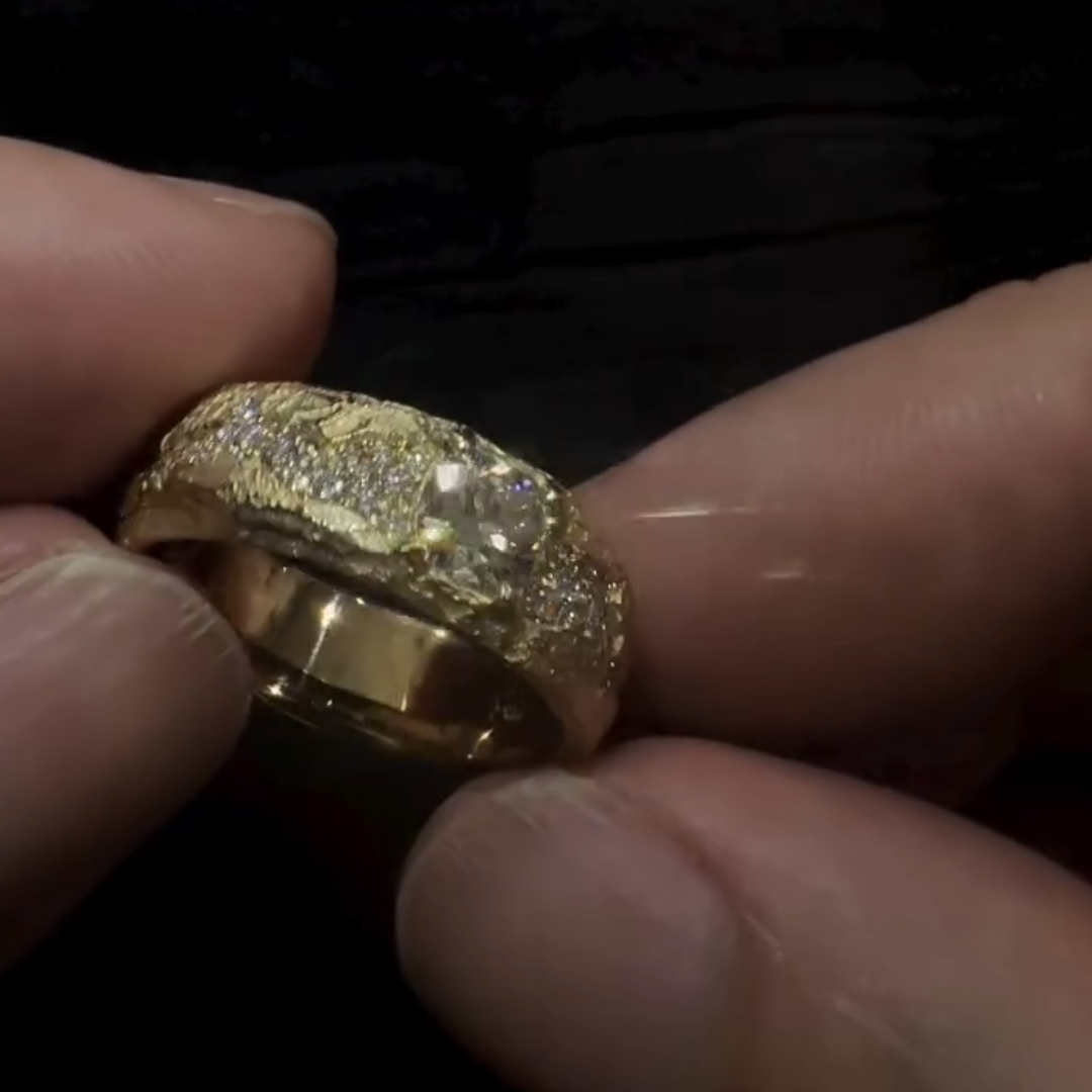 2.03ctw Vintage Finish Wide Band Ring