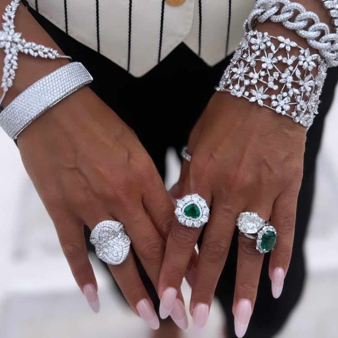 10ctw Round Cut White Sapphires Pave Set Handmade Sterling Silver Ring
