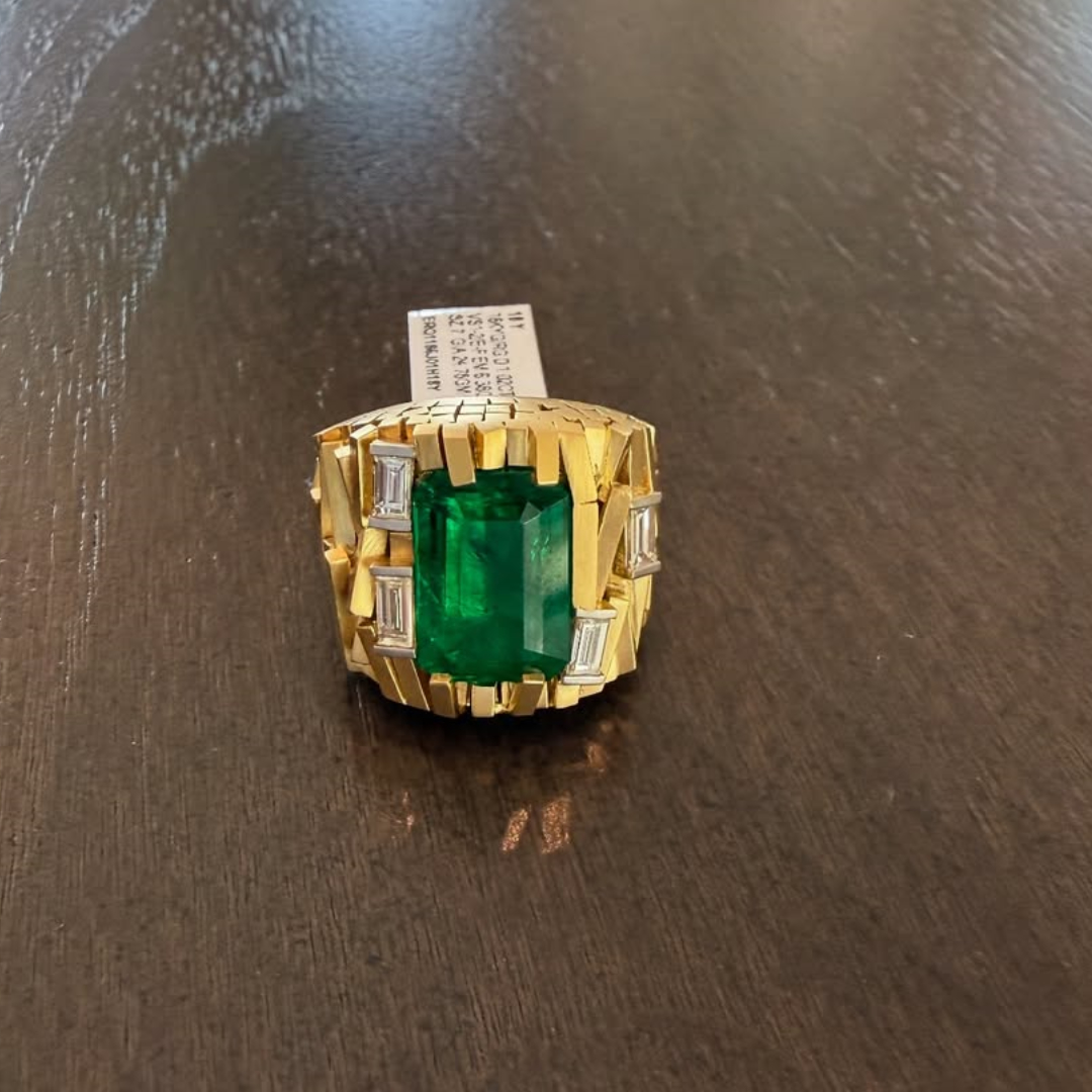 6.38ct Columbian Emerald Ring