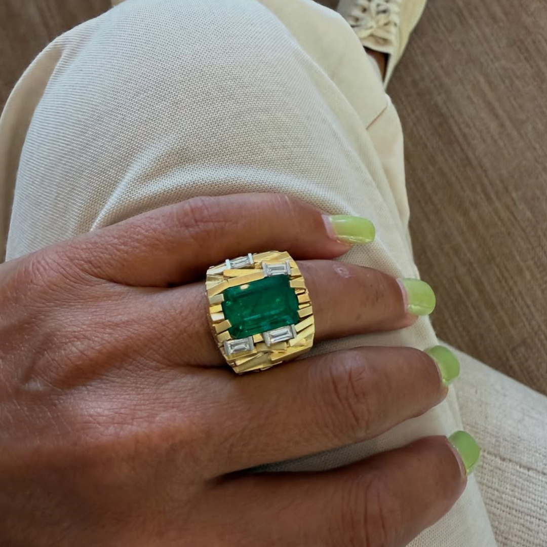 6.38ct Columbian Emerald Ring