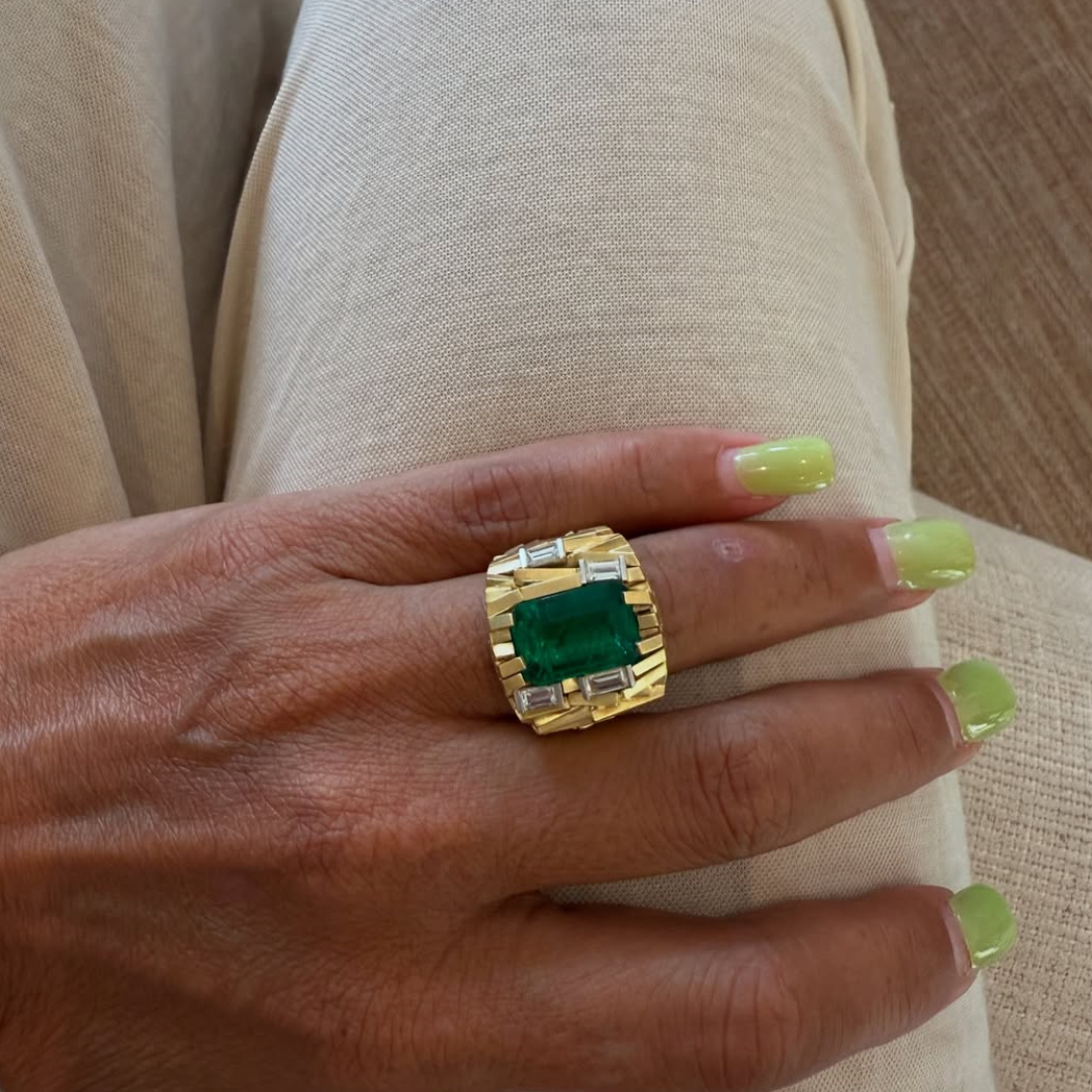 6.38ct Columbian Emerald Ring