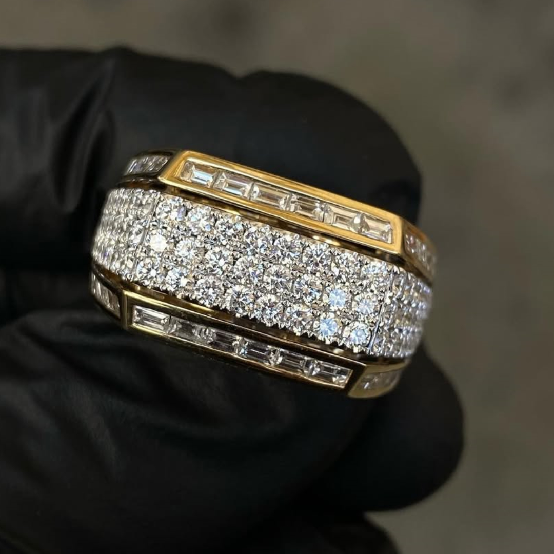 5.75ctw Baguette iced out ring for Men