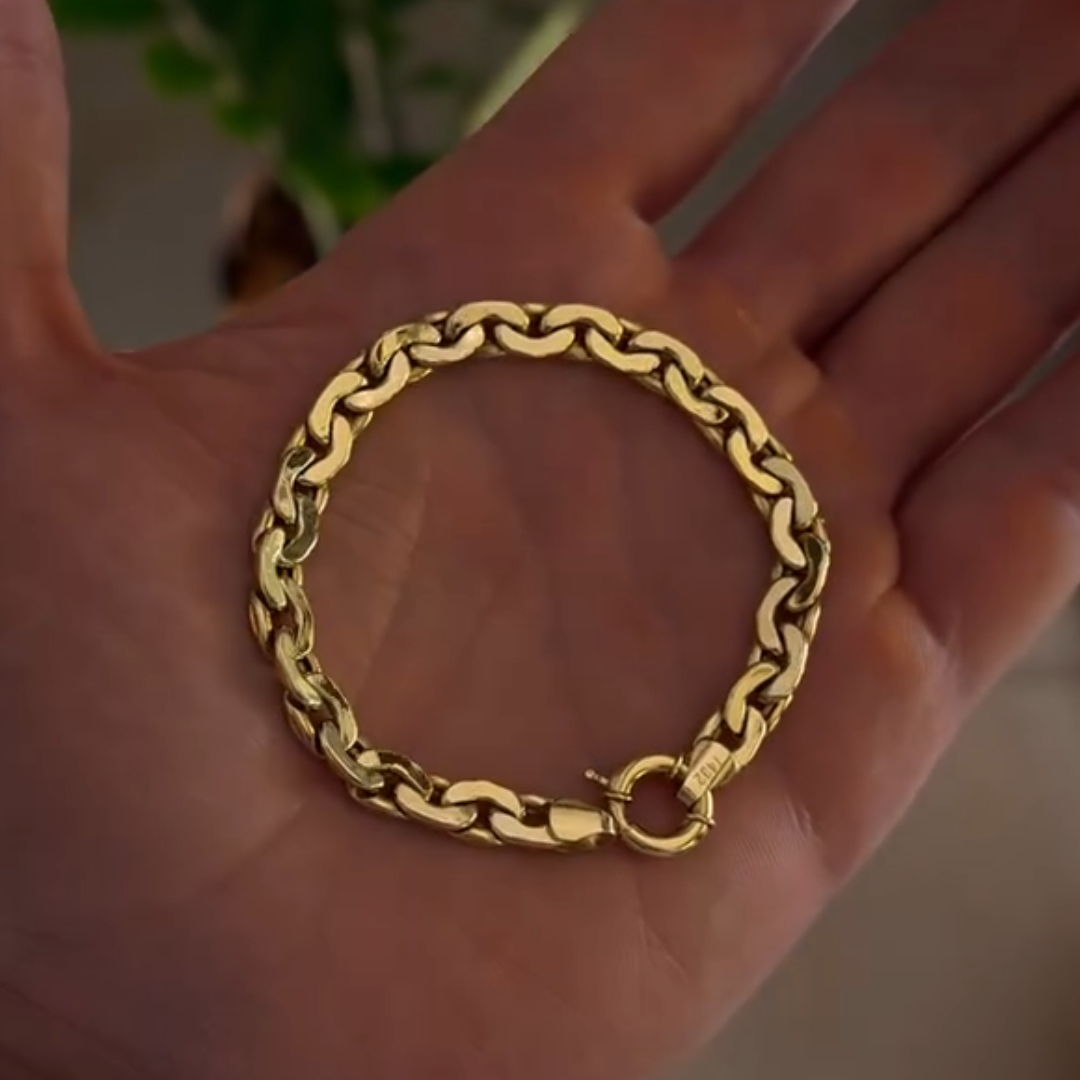 Classic Design Silver Cuban Bracelets in Gold Plating