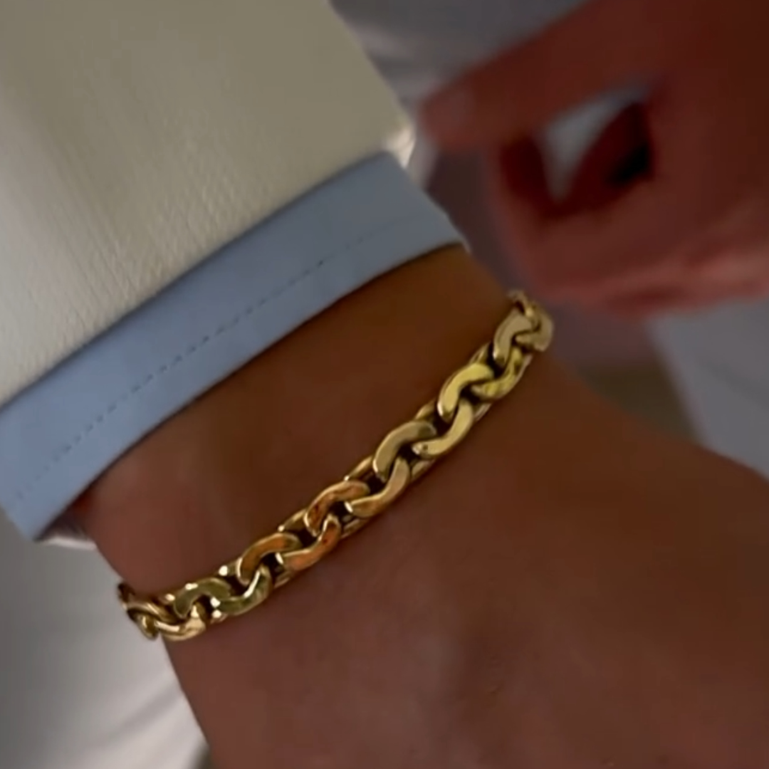 Classic Design Silver Cuban Bracelets in Gold Plating