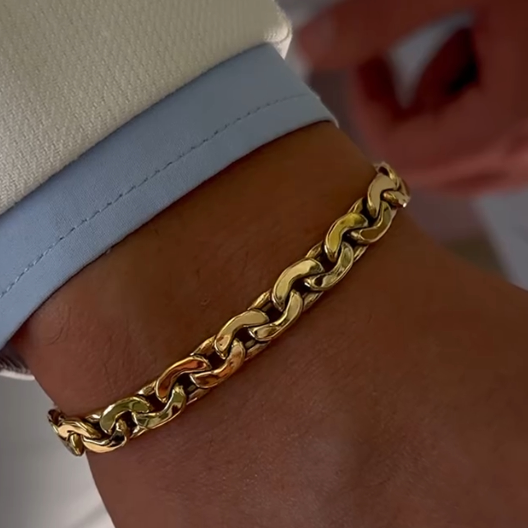 Classic Design Silver Cuban Bracelets in Gold Plating