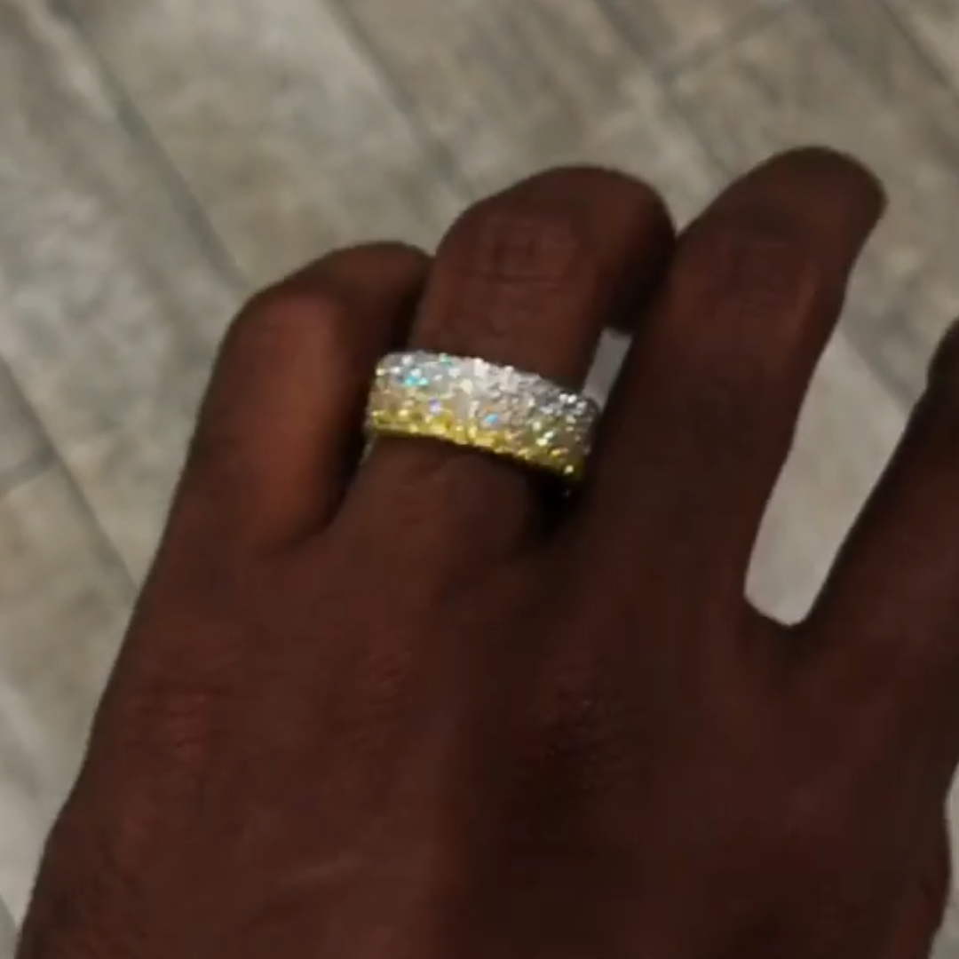 4.35ctw Unique Design Two-tone Wedding Band