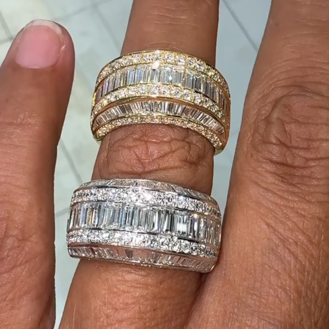 4.57ctw Multi-cut White Stone Half Eternity Ring