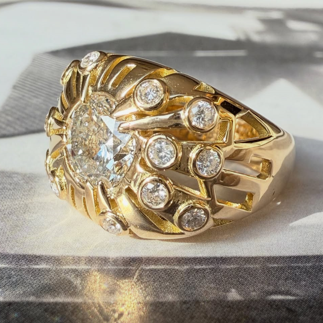 Unique Reborn Legacy White Stone Ring