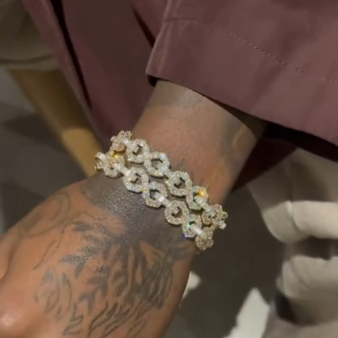 White Stone Infinity Bracelet for Men