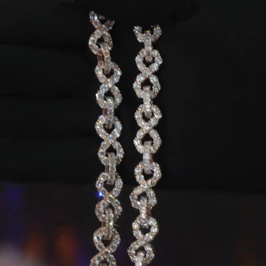 White Stone Infinity Bracelet for Men