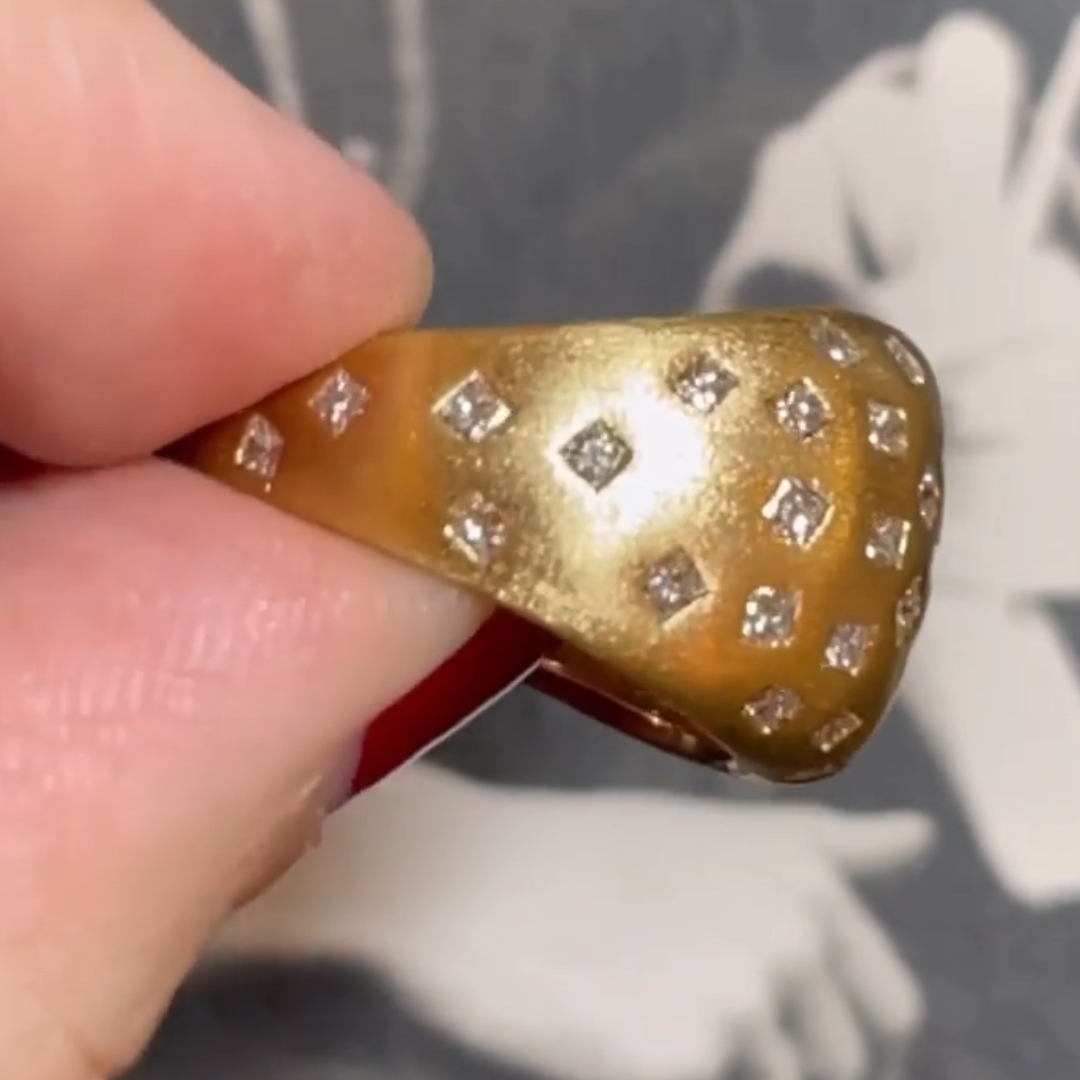 White Stone Kintsugi Glow Ring