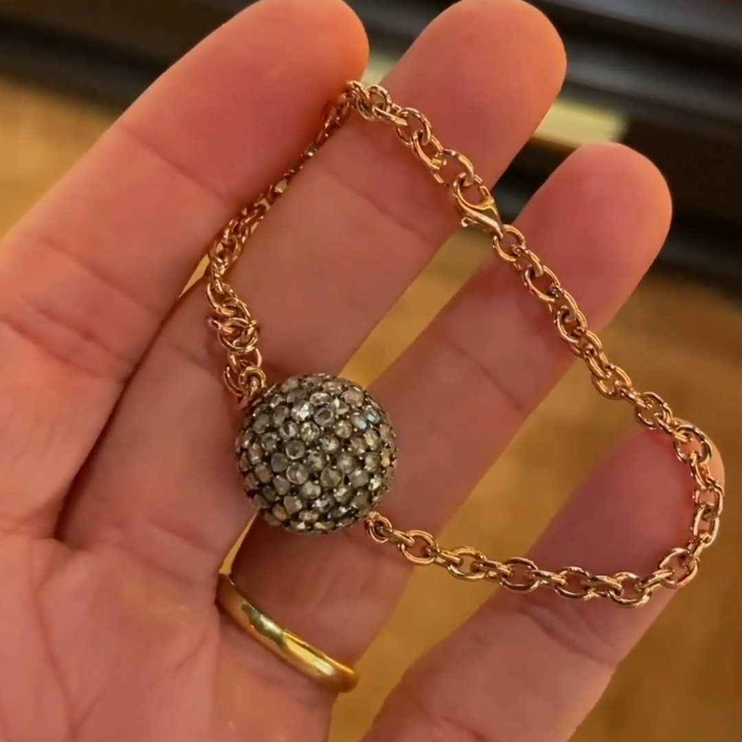 Sphere Design Rose Gold Bracelet Link