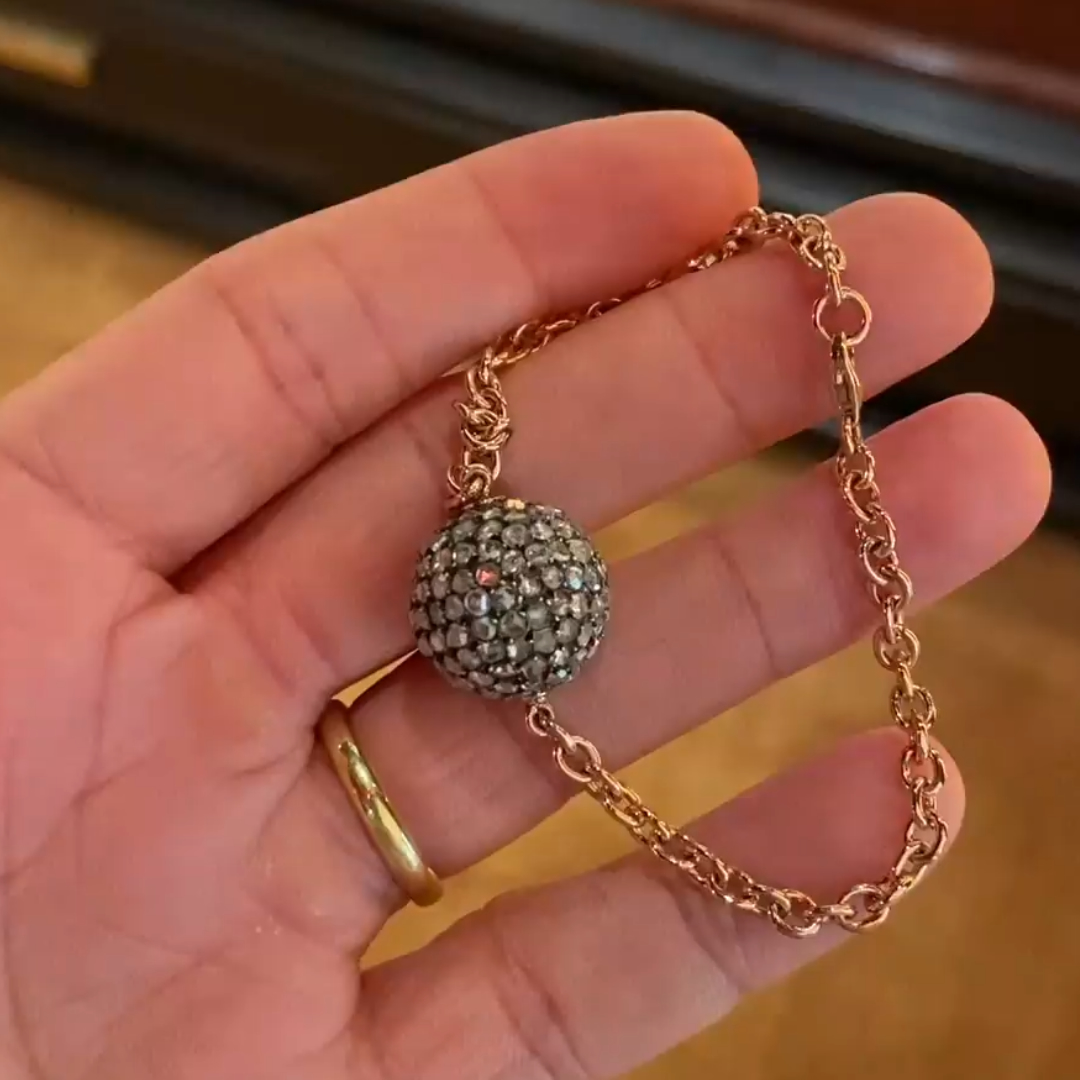 Sphere Design Rose Gold Bracelet Link