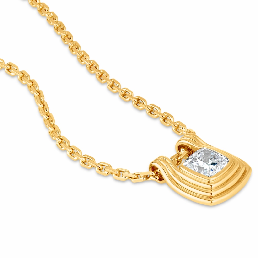 3ct Cushion Cut White Stone Necklaces Pendant 