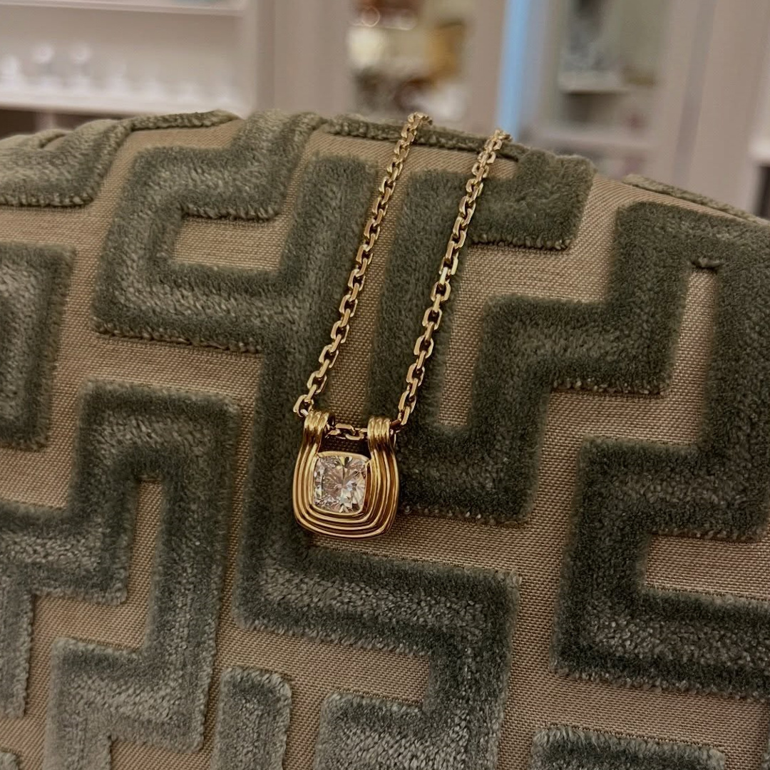 3ct Cushion Cut White Stone Necklaces Pendant 