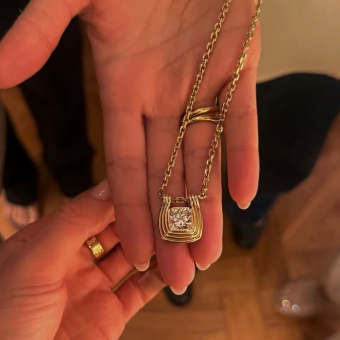 3ct Cushion Cut White Stone Necklaces Pendant 
