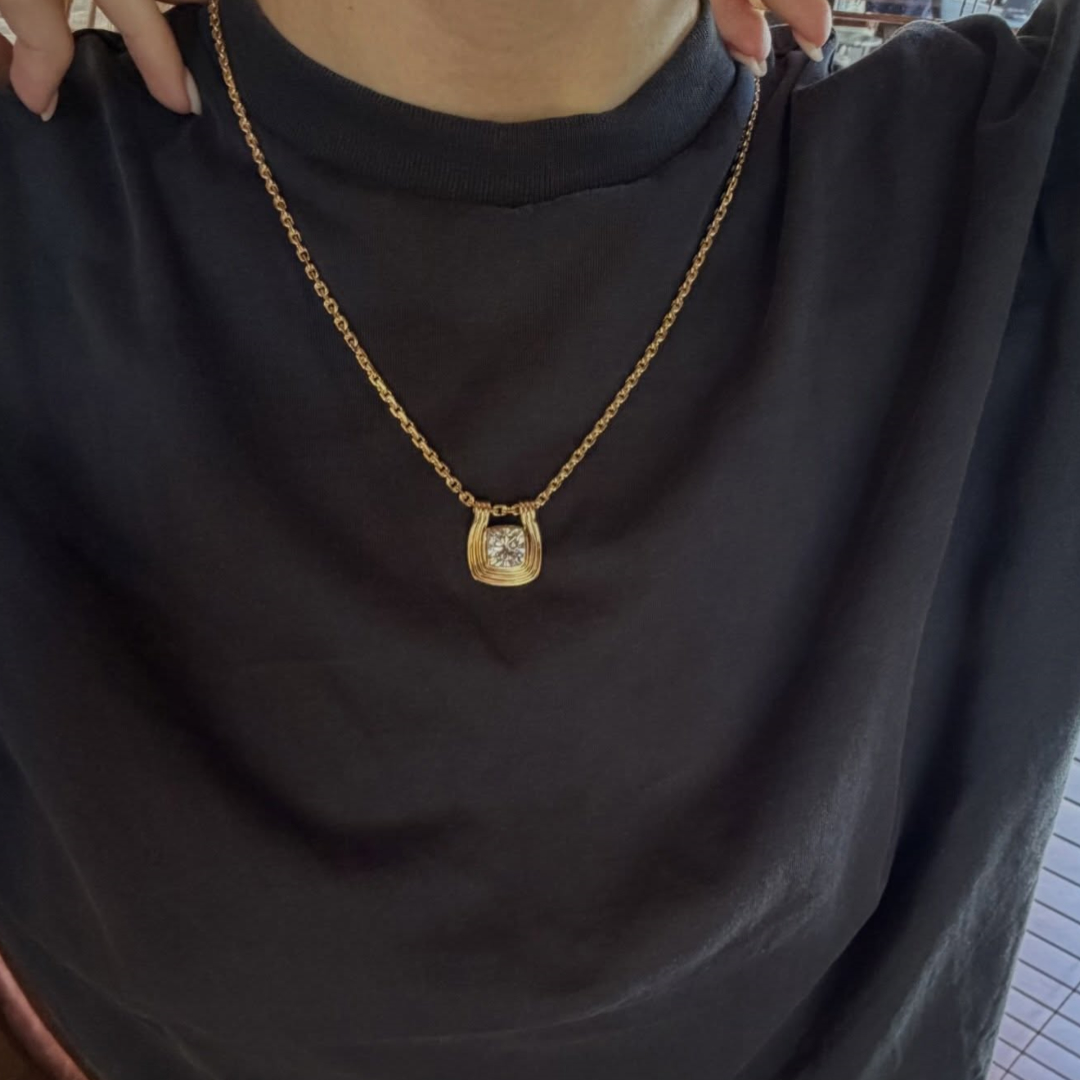 3ct Cushion Cut White Stone Necklaces Pendant 