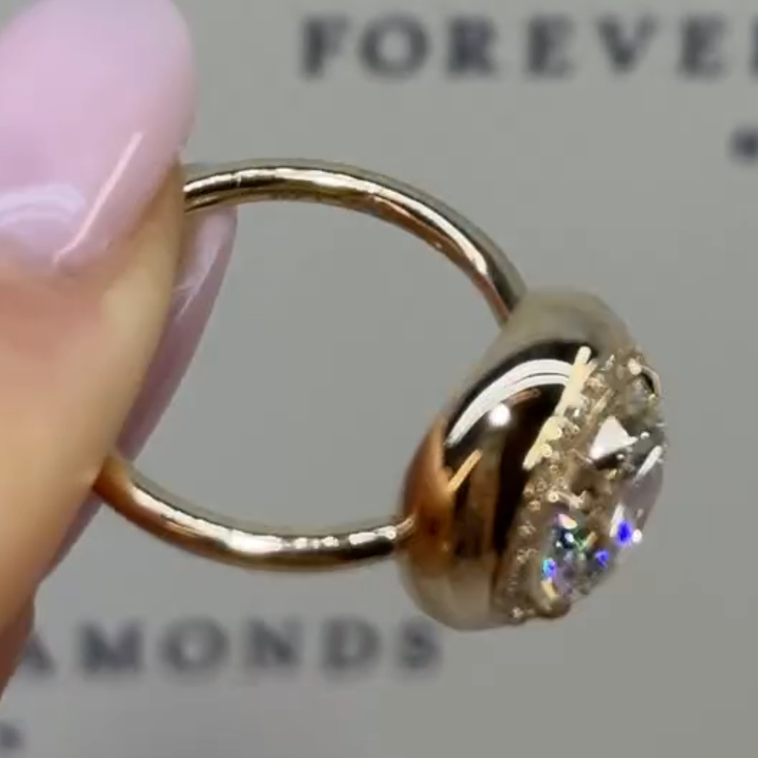 2ct Round Briliant Cut Silver Ring