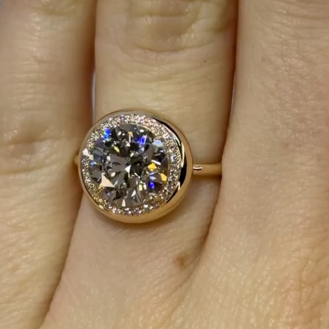 2ct Round Briliant Cut Silver Ring