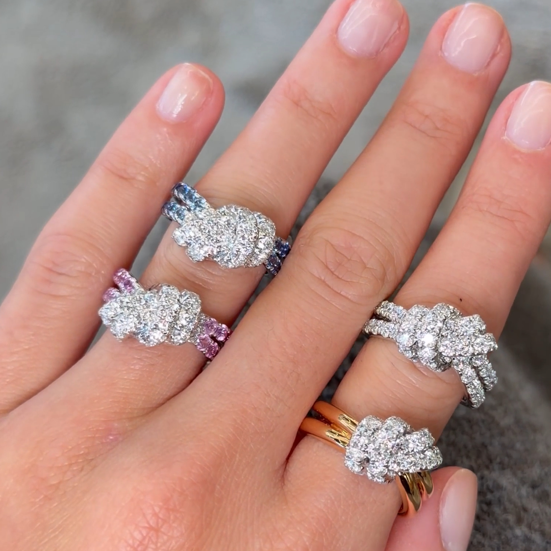 Sterlig Silver Ombre Knot Ring