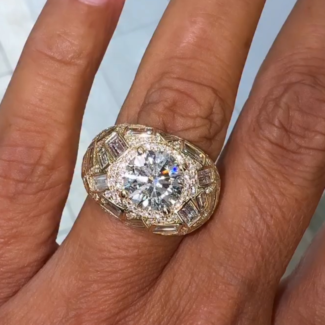 2ct Multi-cut Wthie Stone Cocktail Ring