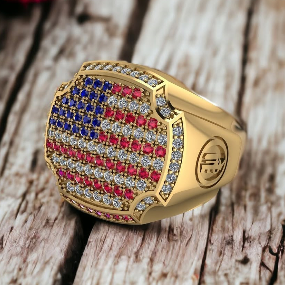 Unique Design American Flag Men Signet Ring