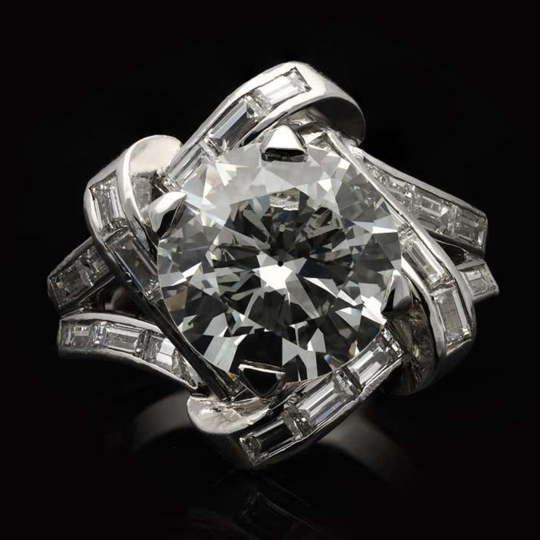 4.01ct White Stone Cluster Ring