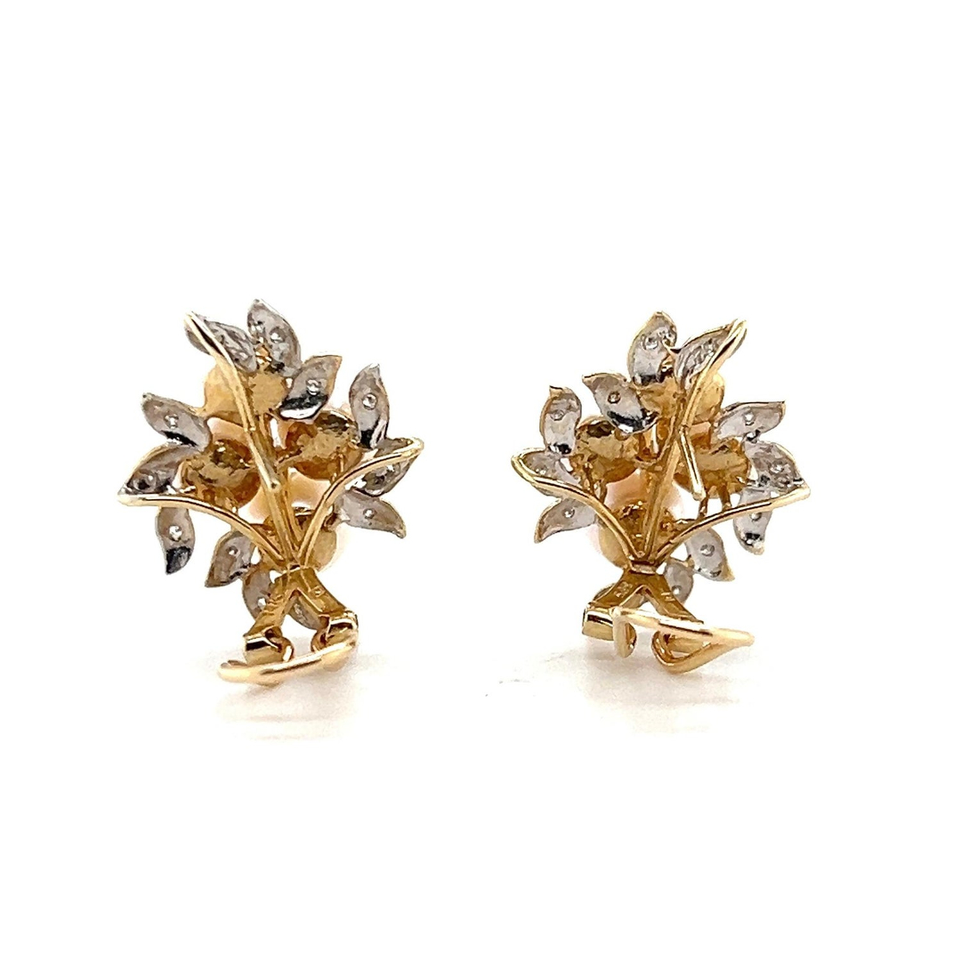 Mid Century Modern Pearl Cluster Earrings