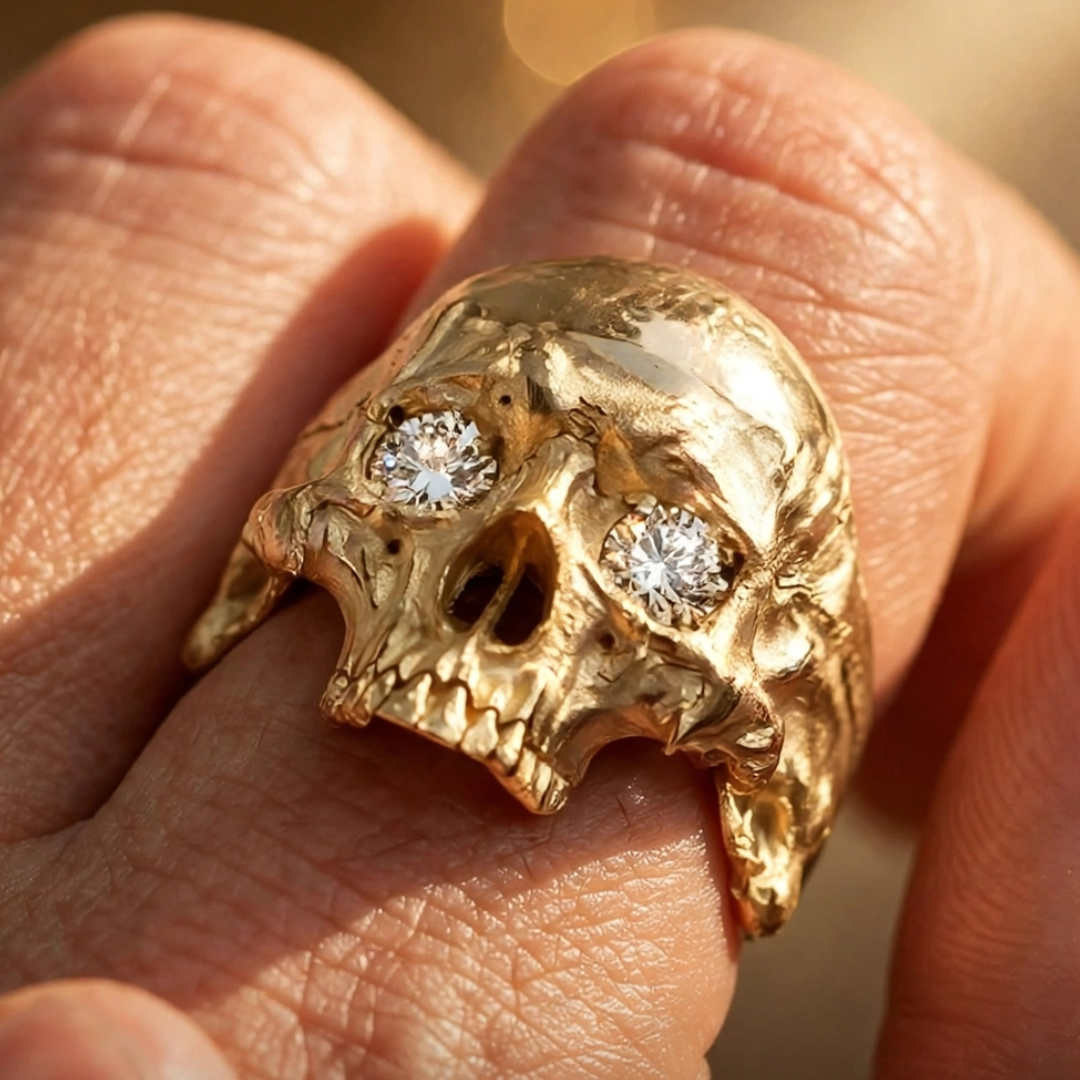 2ct ct Men's Skull Ring Halloween Gift