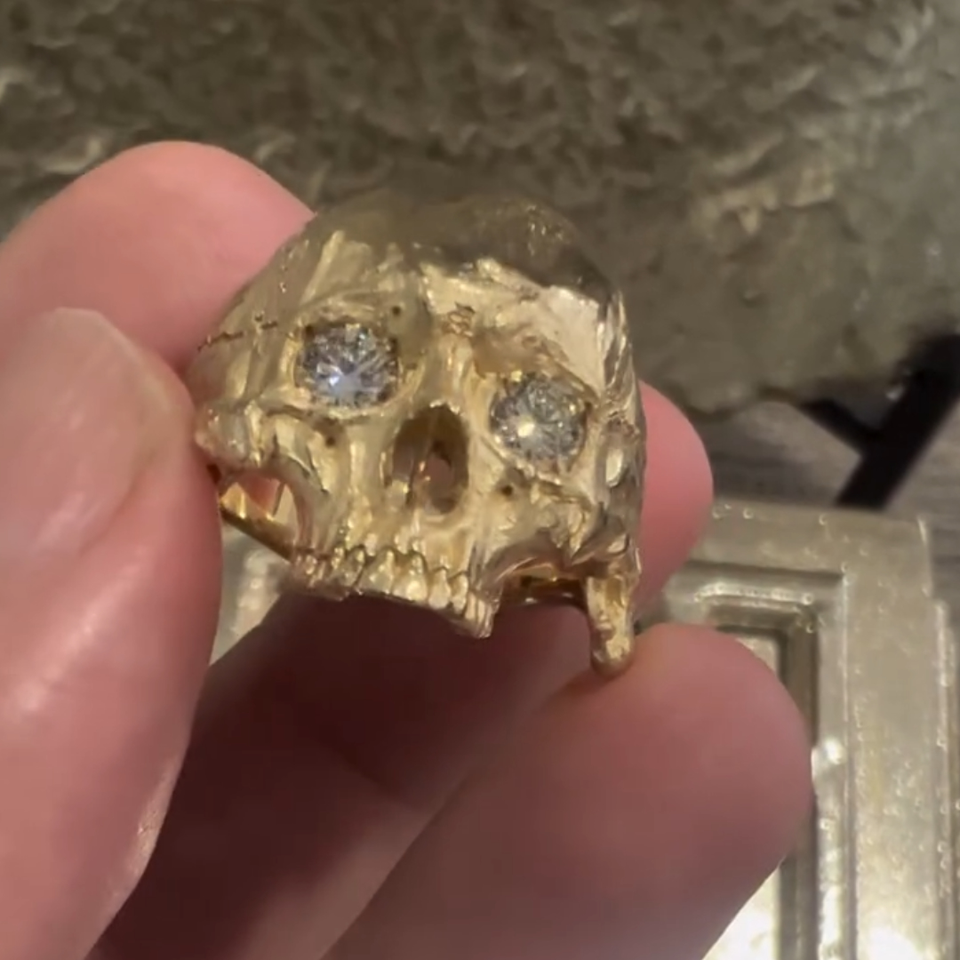 2ct ct Men's Skull Ring Halloween Gift