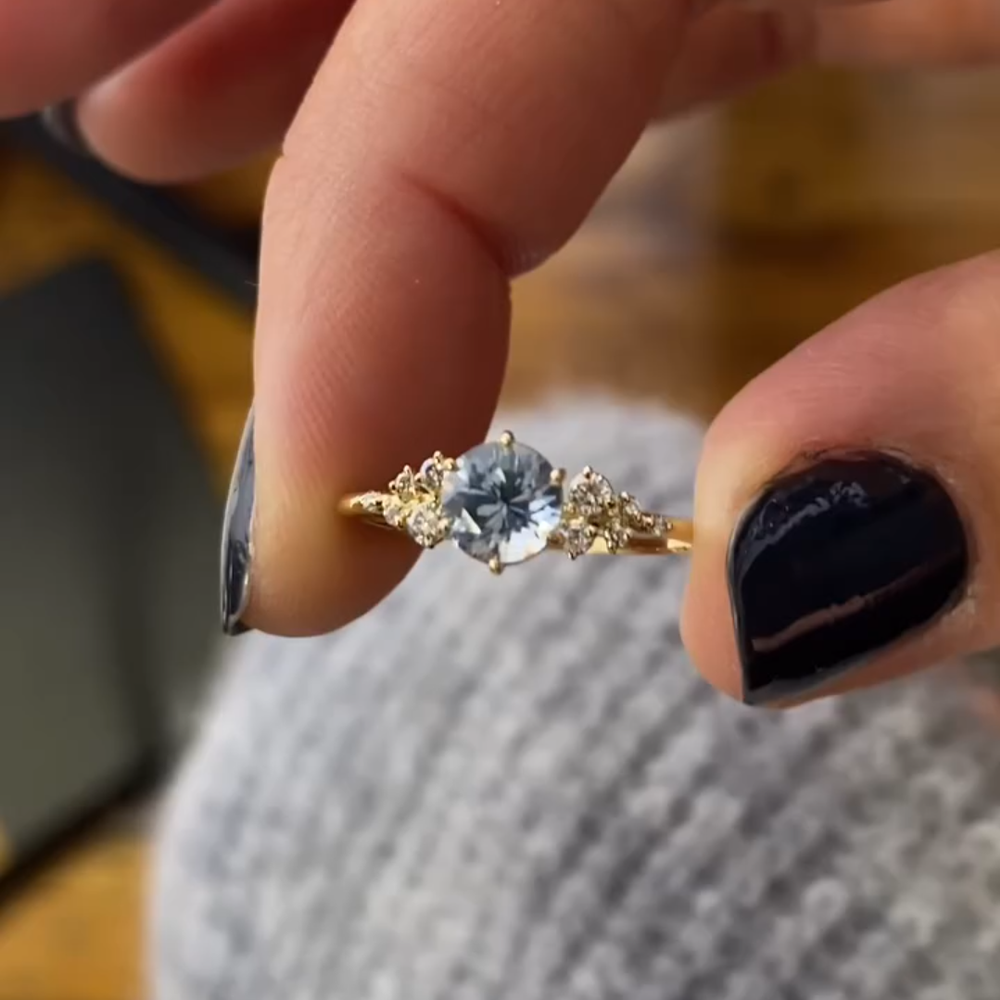 1.5 CT Fantasy White Round Cut Gemstone Sterling Silver Plated Gold Ring