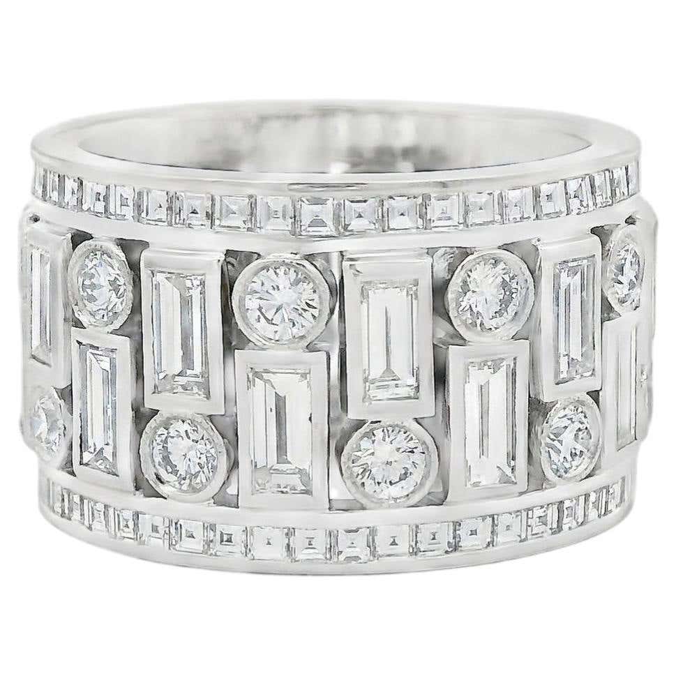 4.7ctw White Stone Art Deco Eternity Band