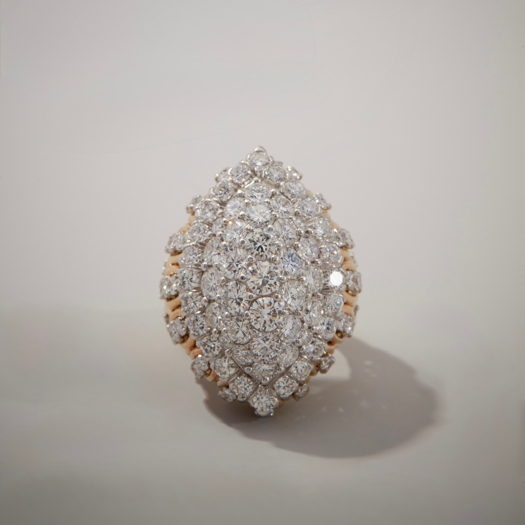 11.5ctw Marquise Shape Pave Setting White Stone Ring