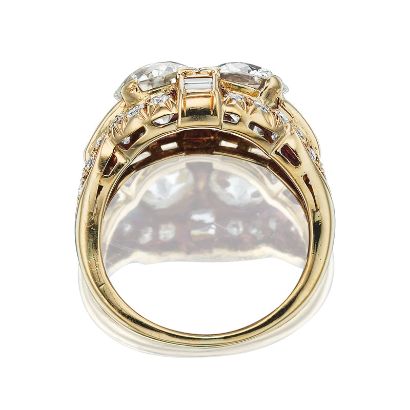 4.57ctw Vintage Design 3.5ctw Old European Cut White Sapphire Ring