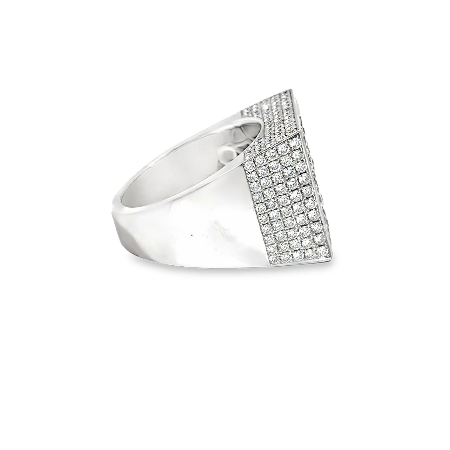 5.55ctw Men's White Stone Pave Square Ring 