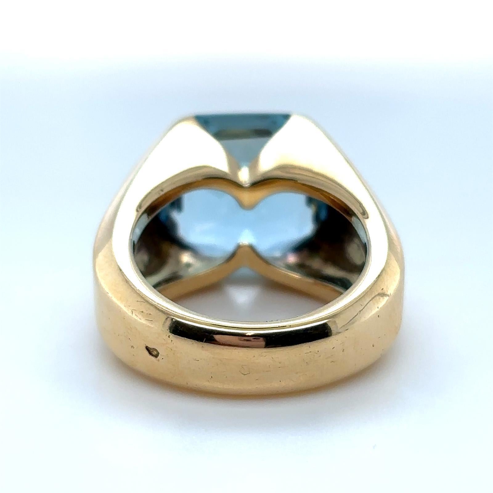 Vintage Aquamarine Single Stone Ring in Gold