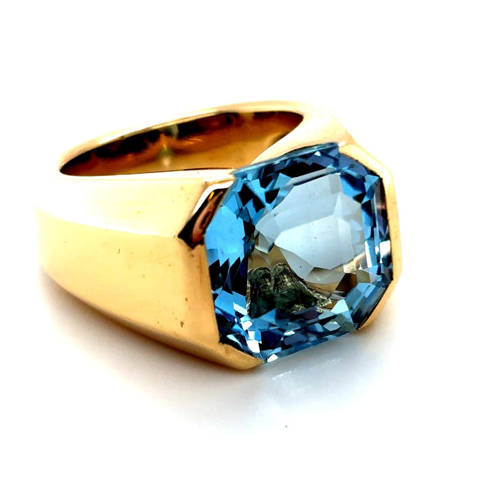 Vintage Aquamarine Single Stone Ring in Gold